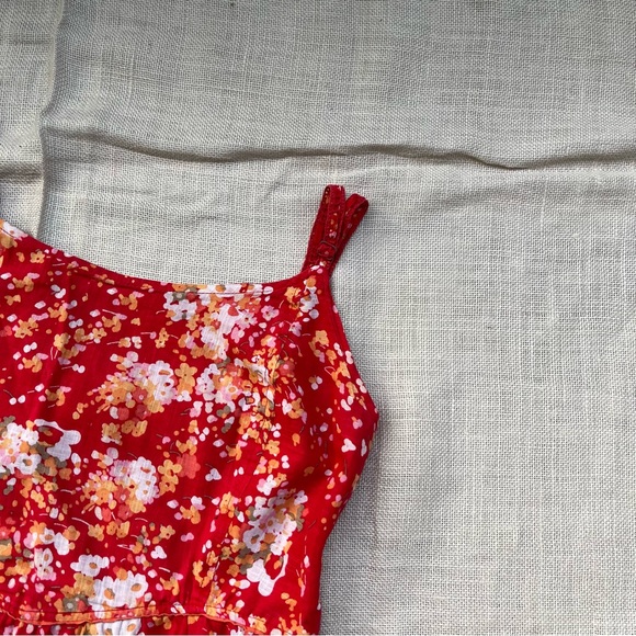 SOLD ❌ Red Floral Mini Skater Dress - Picture 5 of 12